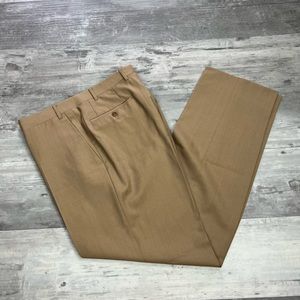 Canali Solid Tan Dress Pants 35x32